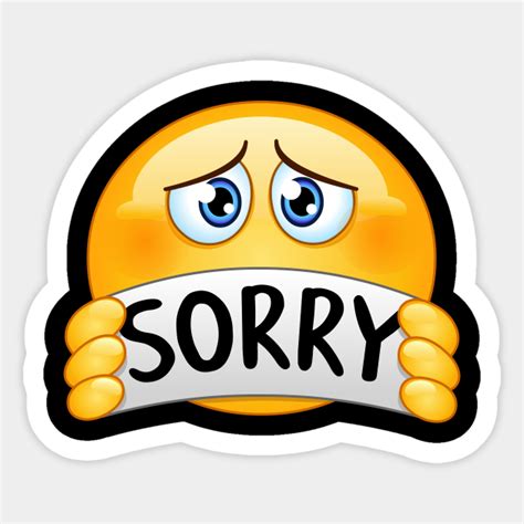 Emoji with Sorry Sign Emoji Sticker | TeePublic UK