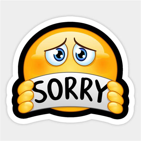 Emoji with Sorry Sign   Emoji   Sticker | TeePublic UK