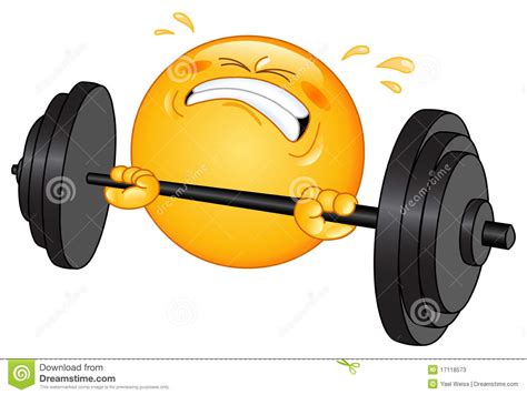 Emoticon do Weightlifter ilustração do vetor. Ilustração de emoticon ...