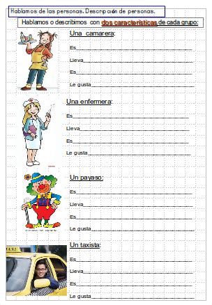 Empiezo 1º y 2º de primaria.: Descripción de personas.Variables a ...