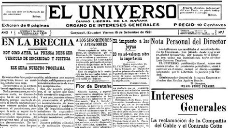 En la brecha , el primer editorial de EL UNIVERSO ...