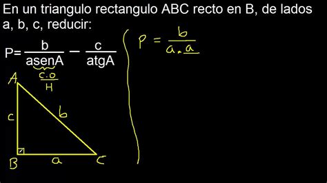 en un triangulo rectangulo abc recto en b de lados a b c reducir b ...