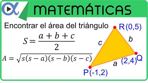 Encontrar el área del triángulo PQR usando la fórmula de ...