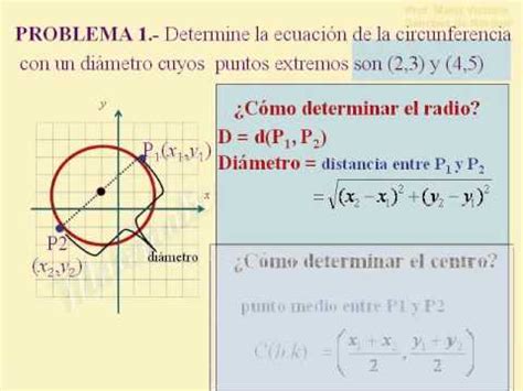 Encontrar la ecuación de una circunferencia 2   YouTube
