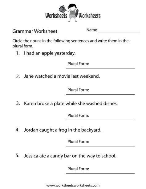 English Grammar Worksheet   Free Printable Educational ...