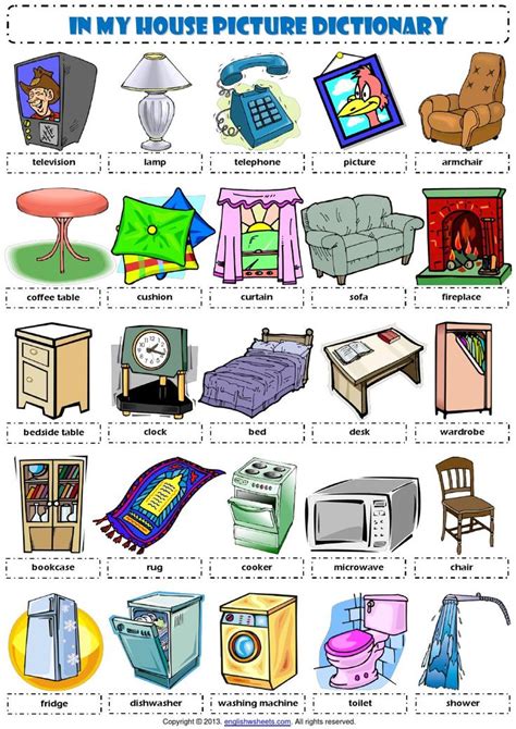 English Vocabulary   in my house furniture   | Aprender inglês, Ingles ...