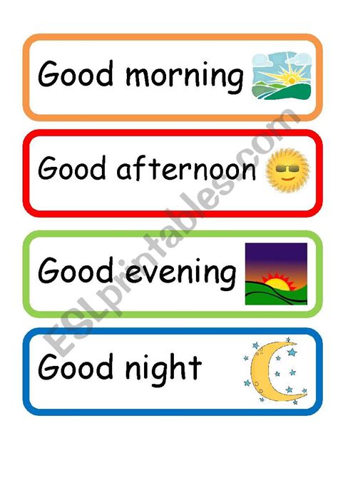 English worksheets: Good morning flashcards