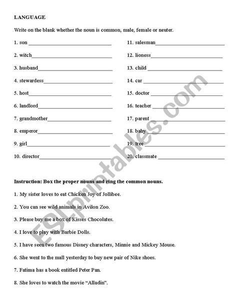 English worksheets: Grade 2 Language worksheet