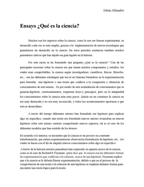 Ensayo ¿Que es la ciencia? by Johan Afanador   Issuu