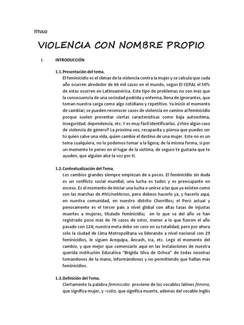 Ensayo sobre el Feminicidio en el Perú | La violencia contra las ...