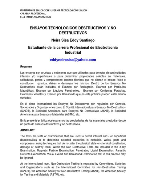 ENSAYOS TECNOLOGICOS DESTRUCTIVOS Y NO DESTRUCTIVOS  1 .docx
