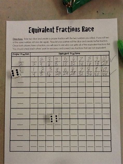 Equivalent Fraction Race in 2020 | Math fractions, Math ...