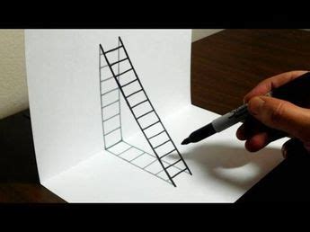 Escalera de dibujo 3D y Esfera, Arte de Truco   YouTube | Disegno ...