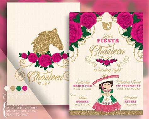 Escaramuza Charro Pink Invitation, Mexican Traditions, Western Style ...