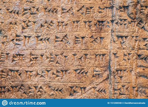 Escritura Cuneiforme Asiria Y Sumeria Antigua Que Talla En Piedra De ...