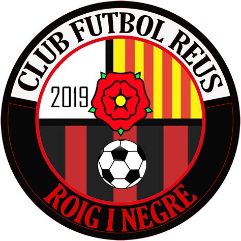 Escut oficial del CF Reus RN, Club Futbol Reus Roig i Negre.