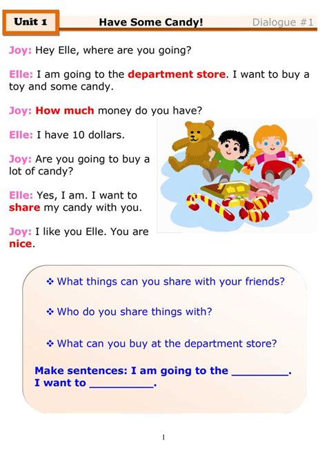 ESL Dialogues: Have Some Candy  Beginner    Stickyball.net ...