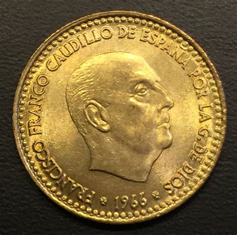 Esp165 Moneda España 1 Peseta 1969 Unc bu Ayff   $ 55.00 en Mercado Libre