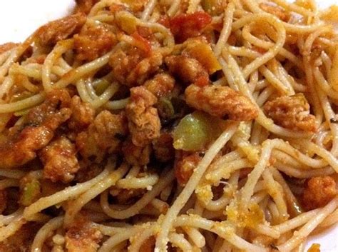 Espaguetis con tomate y soja texturizada | verdures en ...