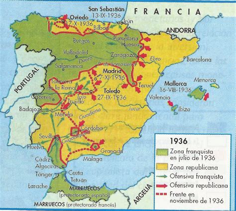 España Antes De La Guerra Civil Mapa