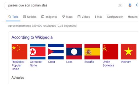 España en la lista de países comunistas según Google | Marca.com