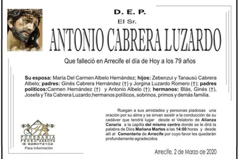 Esquelas Crónicas de Lanzarote Diario online con la actualidad de ...