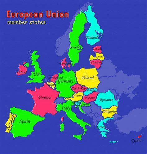 Estados Miembros Del Mapa De La Unión Europea Stock de ...