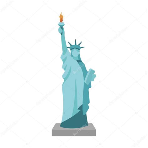 Estatua de icono de la libertad en estilo de dibujos animados aislado ...