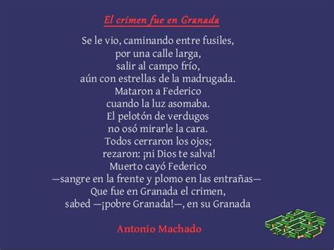 Este poema va dedicado a Federico García de Lorca, por lo ...