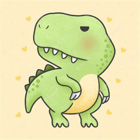 Estilo de dibujado a mano de dibujos animados lindo dinosaurio t rex ...