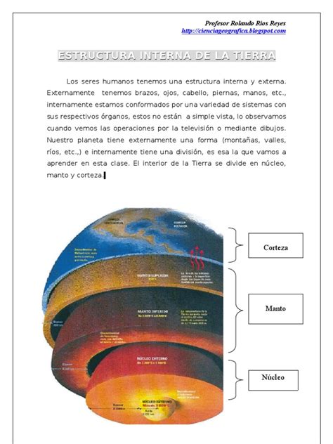 Estructura Interna de La Tierra | Manto  geología  | Estructura de la ...