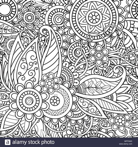 Ethnic seamless pattern with mandalas, flowers and leaves ...