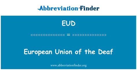 EUD Definición: Unión Europea de sordos   European Union ...