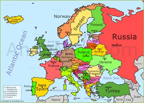 Europe Map | Political map of Europe with countries ...