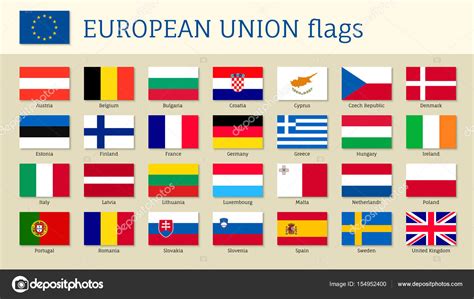European union big set flags — Stock Vector  nastya mal ...