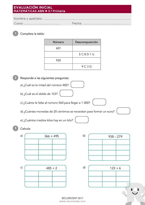 evaluacion inicial recursosep matematicas 3 primaria—abn 001