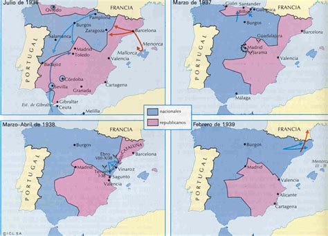 Evolución de la Guerra Civil Española 1936 1939   Tamaño ...