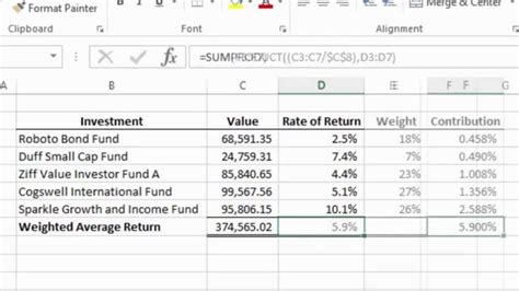 Excel 2013 Tutorial   How to Calculate a Weighted Average ...