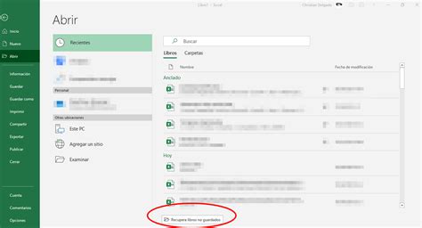 Excel: Cómo recuperar ficheros de no guardados  7 opciones
