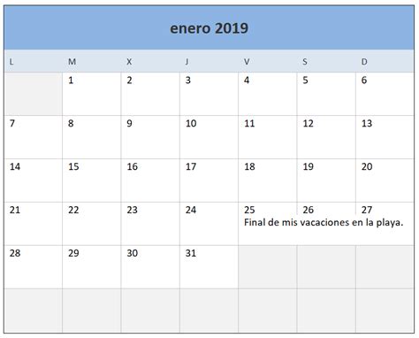 EXCELExpertos: Recomendamos: Calendario 2019 en Excel