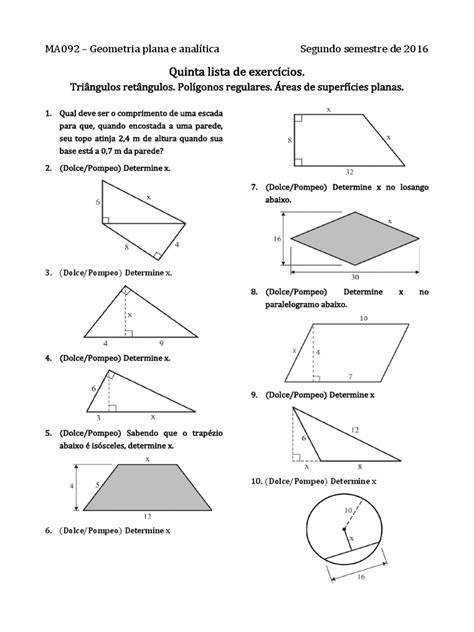exercicios de geometria plana   área.pdf