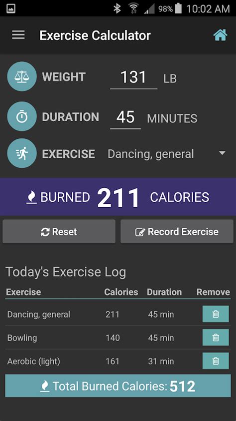 Exercise Calorie Calculator   Android Apps on Google Play
