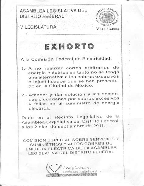 EXHORTO A NO PAGAR LUZ ~ Pro Secretaría de Divisiones