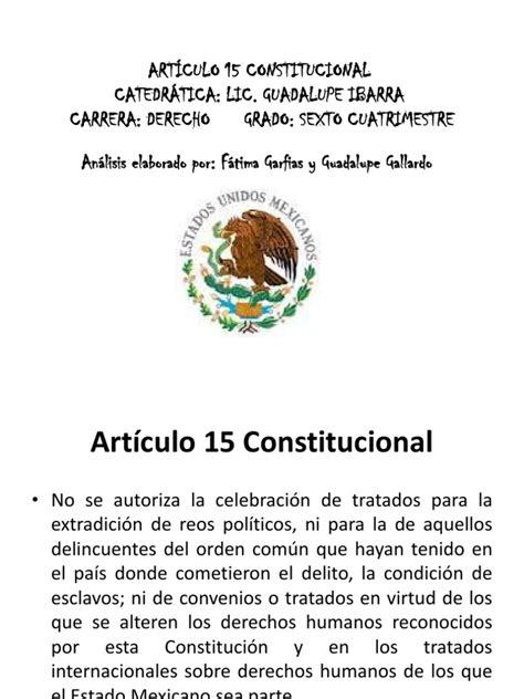 EXPOSICION ANALISIS ARTÍCULO 15 CONSTITUCIONAL ...