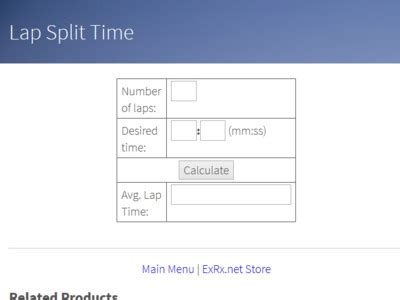 ExRx.net : Lap Split Time