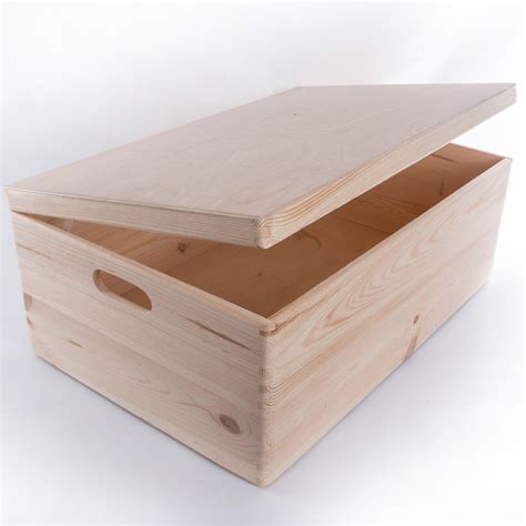 Extra Large Wooden Storage Box With Lid And Handles ...