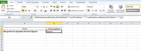 EXTRAER LA ÚLTIMA PALABRA DE UN TEXTO   Excel Signum