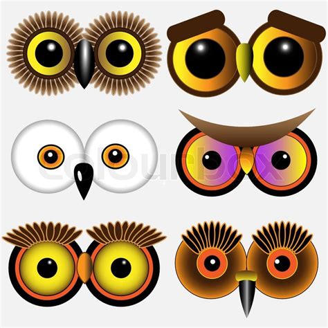 Eyes of owls.Vector set | Stock Vector | Colourbox