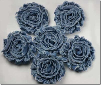 Fabric Bows and More: Shabby Denim Flower Bows