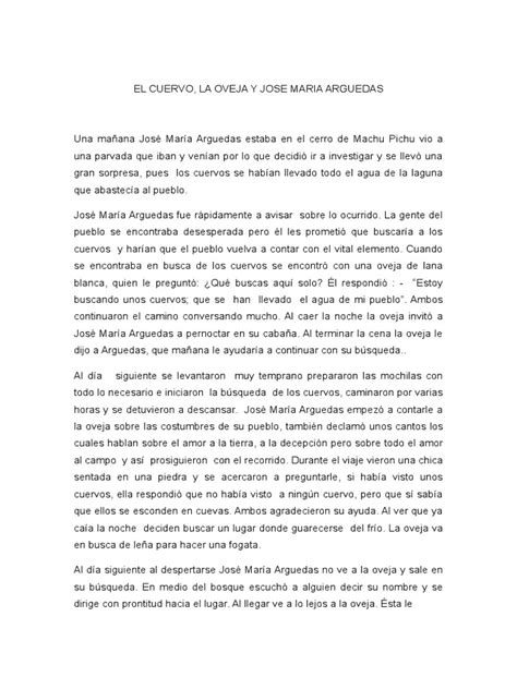 Fábula El Cuervo, La Oveja y José Maria Arguedas | PDF | Oveja | Ocio